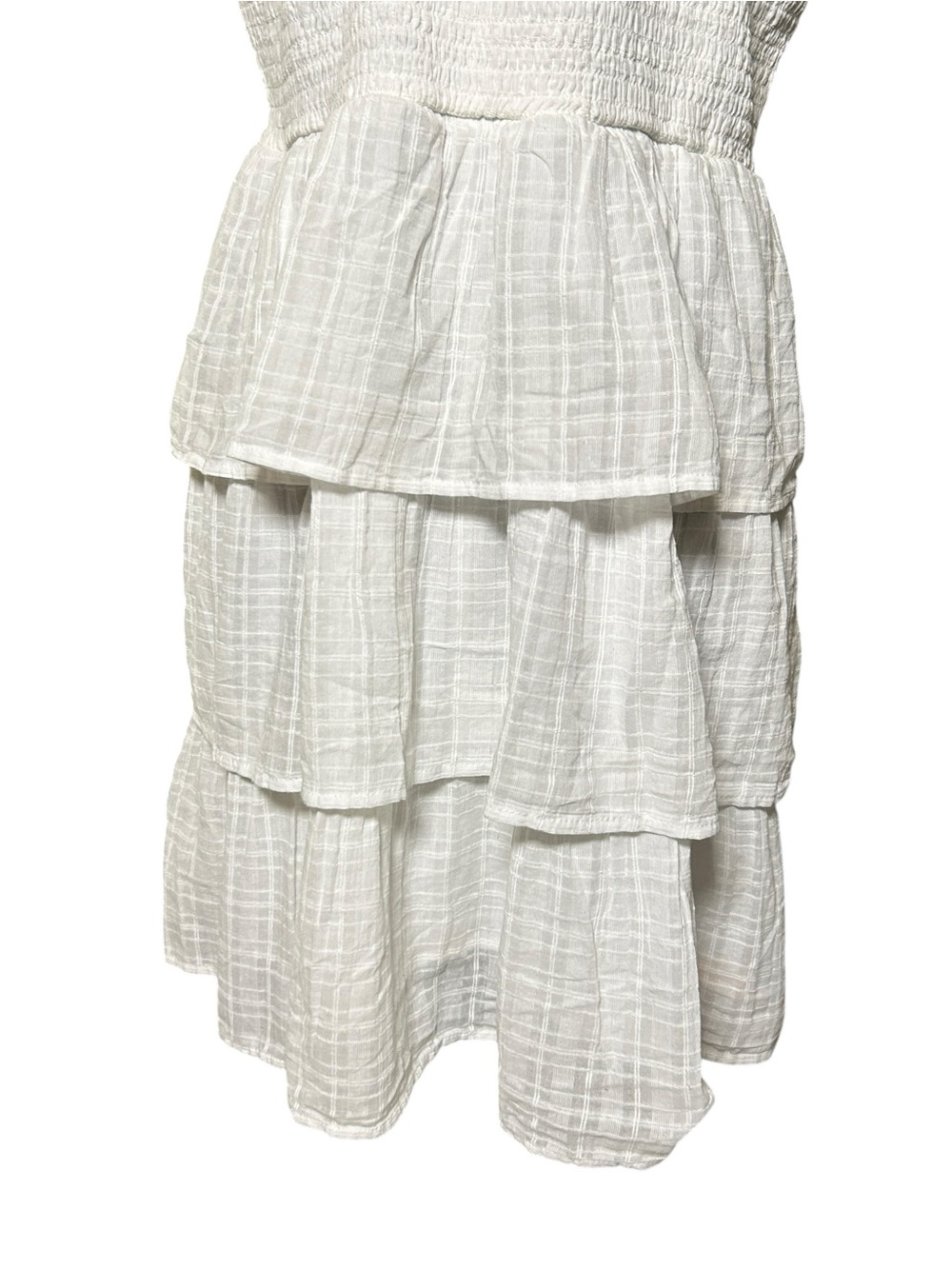 American Eagle White Tiered Ruffle Mini Dress Large NWT Cotton - Picture 7 of 10